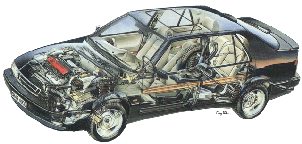 SAAB 9000 Cutaway