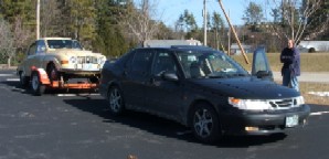 1970 SAAB 96 on dolly